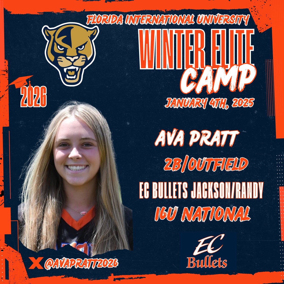 EC Bullets Jackson (@ecb_jackson) on Twitter photo Excited to see <a href="/Avapratt2026/">Ava</a> returning to <a href="/FIUSoftball/">FIU Softball</a> for another camp this Saturday! They are hosting their Winter Elite Camp! <a href="/CoachBee9/">Mike Larabee</a> <a href="/MikeMeyersFIU/">Mike Meyers</a> keep your eyes on Ava She will be out there working hard! Good luck!! Excited to see <a href="/Avapratt2026/">Ava</a> returning to <a href="/FIUSoftball/">FIU Softball</a> for another camp this Saturday! They are hosting their Winter Elite Camp! <a href="/CoachBee9/">Mike Larabee</a> <a href="/MikeMeyersFIU/">Mike Meyers</a> keep your eyes on Ava She will be out there working hard! Good luck!!