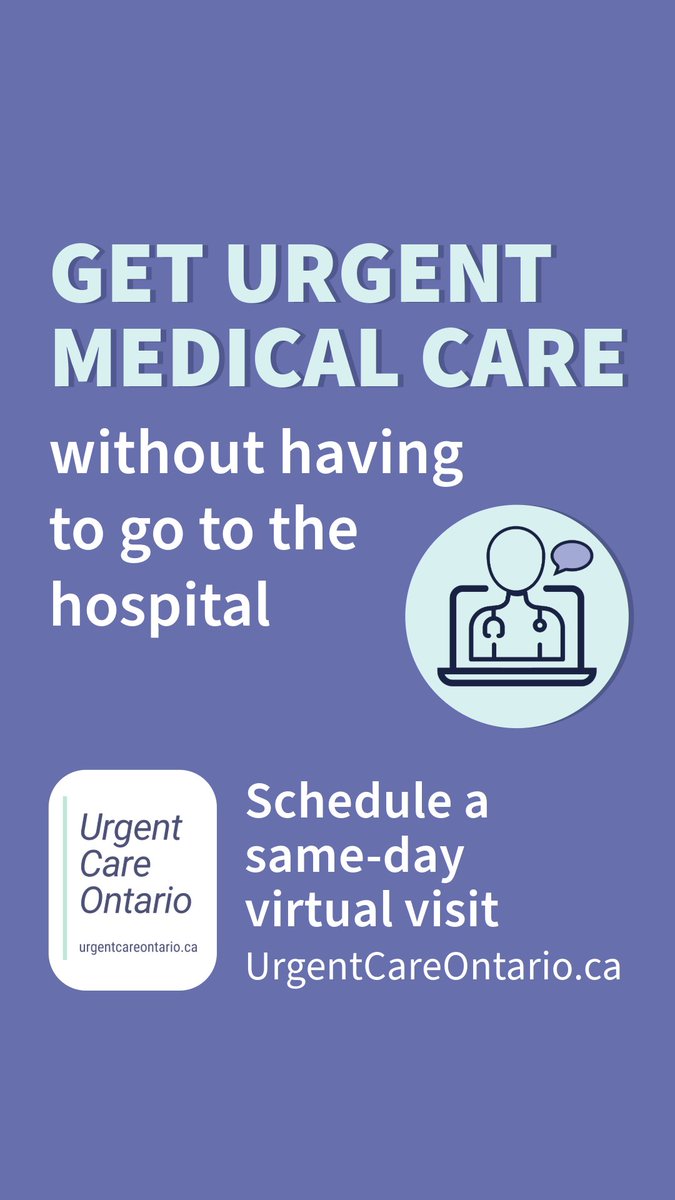 Do you have an urgent, non-life-threatening medical issue, but aren’t sure where to go for care? 🤔
Connect with a medical professional through a secure video chat from your home with Urgent Care Ontario.

To learn more call 1-844-227-3844 or visit: urgentcareontario.ca