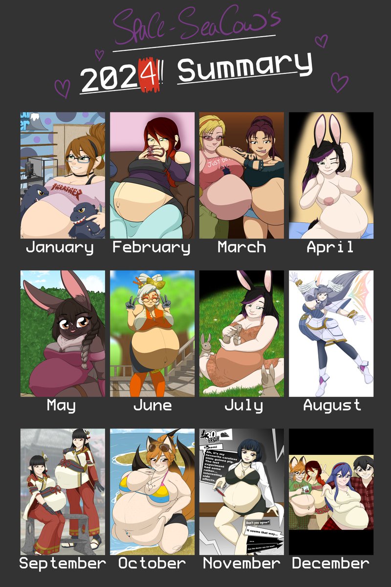 Space-SeaCow (@spaceseacow) on Twitter photo Summary of 2024! Despite a bit of a crap year, I had a good time with art - here's to 2025~! Summary of 2024! Despite a bit of a crap year, I had a good time with art - here's to 2025~!