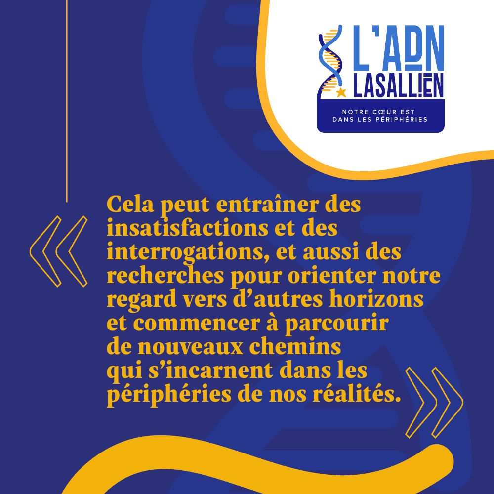 lasalleorg's tweet photo. FRA || #ADNLasallien En tant que famille lasallienne, nous sommes invités à sortir de nos zones de confort 👣 pour nous mettre en route vers les périphéries, parce que « notre cœur est aux périphéries » 💚💙🧡. Téléchargez ici la Réflexion Lasallienne 10 : https://t.co/pU3ql4mXif https://t.co/4bOAjIcHc4