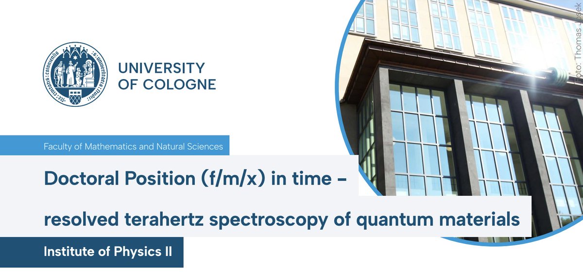 Uni Cologne NY (@unicologneny) on Twitter photo 🧑🎓Do you have a #MSc in #physics, #AppliedOptics, or #MaterialScience and want to get your #PhD?🔜
🤩<a href="/UniCologne/">Universität zu Köln</a>'s department of physics offers a PhD position to work in the optical condensed matter research group.🔬
📨Apply by 1/31 & find more info here: stellenwerk.de/koeln/doctoral… 🧑🎓Do you have a #MSc in #physics, #AppliedOptics, or #MaterialScience and want to get your #PhD?🔜
🤩<a href="/UniCologne/">Universität zu Köln</a>'s department of physics offers a PhD position to work in the optical condensed matter research group.🔬
📨Apply by 1/31 & find more info here: stellenwerk.de/koeln/doctoral…