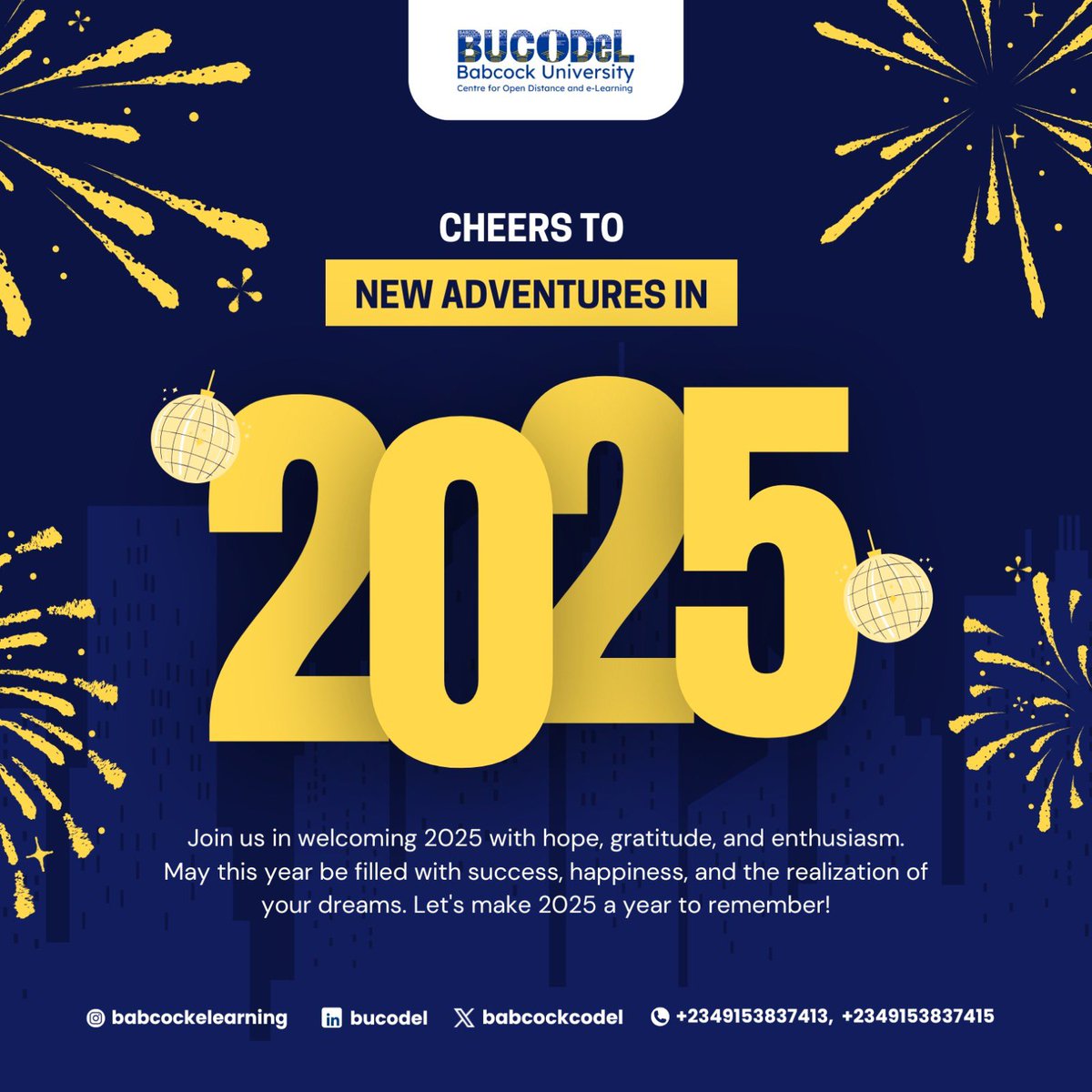 We welcome you all to the new year with fresh perspectives and resolve, and may each day bring immense joy and happiness to everyone. Happy New Year!