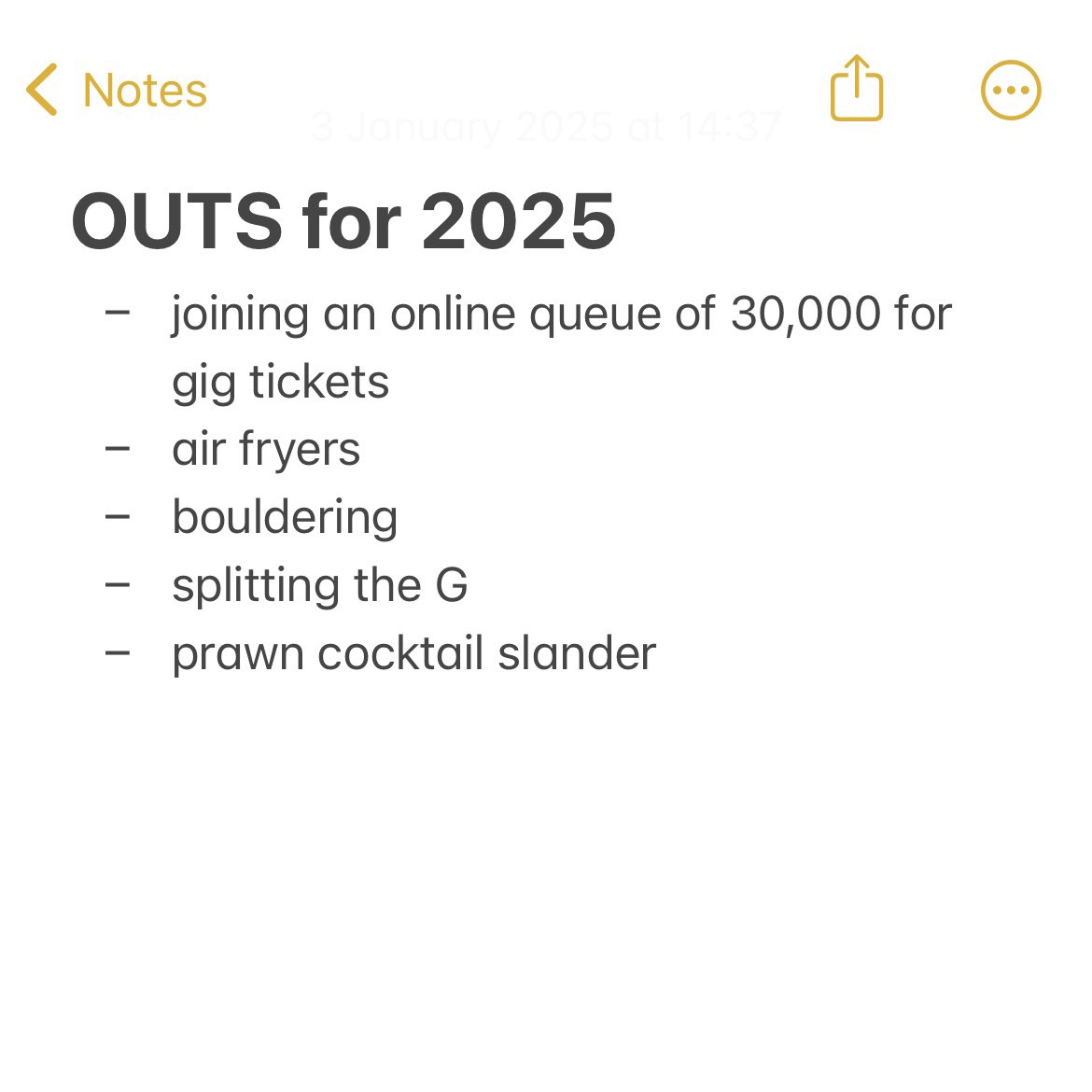 The lists that everybody’s been waiting for.

What’s on your in/out list this year?