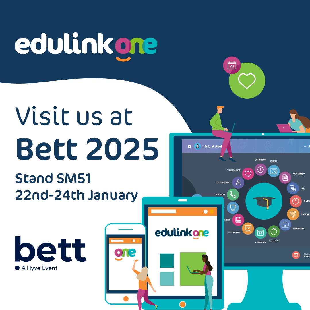 Edulink One (@edulink_one) on Twitter photo Welcome back and a Happy New Year!🎉
We're delighted to announce our attendance at this year's <a href="/Bett_show/">Bett Global</a> at the ExCeL London! The Edulink One team will be on stand SM51 throughout the week with live demos and giveaways.
See you there 👋
#BettUK2025 #EdulinkOne #EdTech Welcome back and a Happy New Year!🎉
We're delighted to announce our attendance at this year's <a href="/Bett_show/">Bett Global</a> at the ExCeL London! The Edulink One team will be on stand SM51 throughout the week with live demos and giveaways.
See you there 👋
#BettUK2025 #EdulinkOne #EdTech