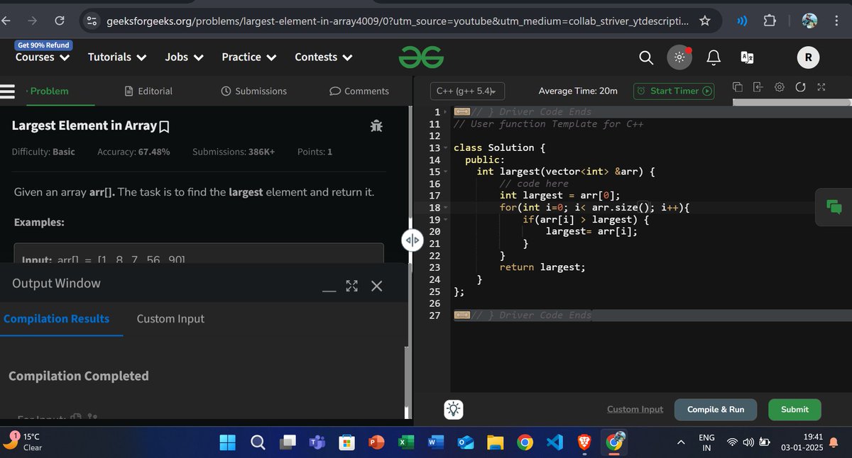 rishabhsoni_111's tweet image. Day 57: Arrays Deep Dive 🚀
Today I explored the world of arrays! 🌟
🔹 Learned how arrays function and their core concepts.
🔹 Solved these problems:
Finding the largest element in an array.
Determining the second largest element in an array
#100DaysOfCode #LearnCoding #Arrays