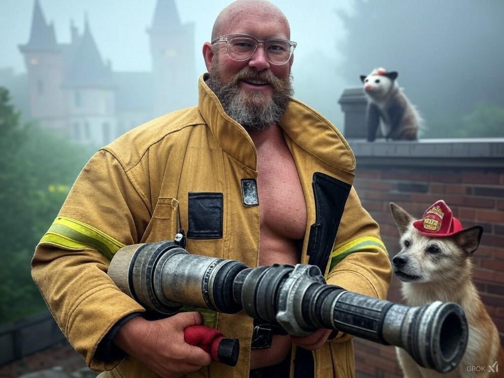 Asked Gork to draw me as a fire fighter then a hot fireman.   Which one?