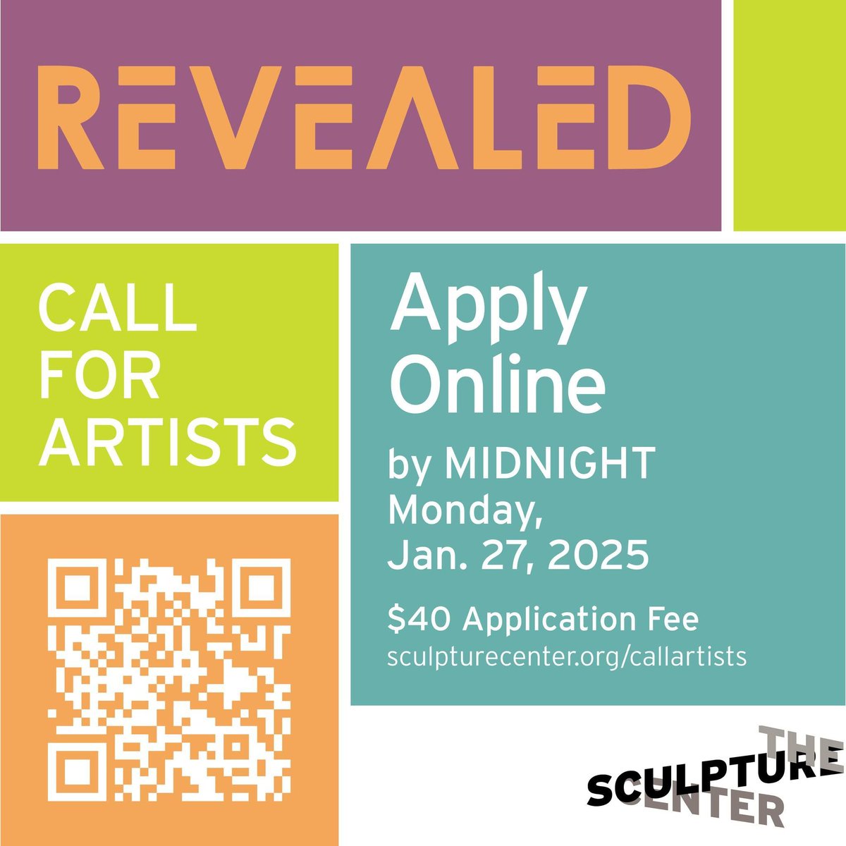 Assembly for the Arts (@assemblycle) on Twitter photo Calling all emerging artists! The Sculpture Center is now accepting applications for the 2026 Revealed Emerging Artist Series!
🗓 Deadline: 11:59 PM on Monday, January 27, 2025. Questions? Contact info@sculpturecenter.org. Learn more & apply today: buff.ly/2wSH3qq Calling all emerging artists! The Sculpture Center is now accepting applications for the 2026 Revealed Emerging Artist Series!
🗓 Deadline: 11:59 PM on Monday, January 27, 2025. Questions? Contact info@sculpturecenter.org. Learn more & apply today: buff.ly/2wSH3qq