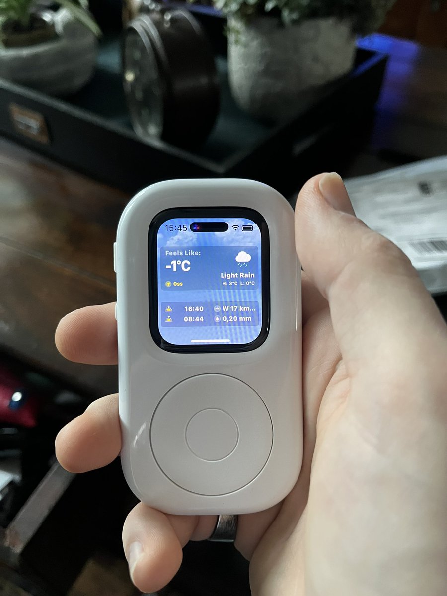 Jannes ๎จ (@jam_minty) on Twitter photo Finally got my <a href="/thetinypod/">๐๐ถ๐ป๐๐ฏ๐๐ฝ</a> in today! First impression: Daym! I like the scrolling, it looks sleek, looking forward to trying it out more!
(Using Watchy for a more iPhone-like appearance) Finally got my <a href="/thetinypod/">๐๐ถ๐ป๐๐ฏ๐๐ฝ</a> in today! First impression: Daym! I like the scrolling, it looks sleek, looking forward to trying it out more!
(Using Watchy for a more iPhone-like appearance)