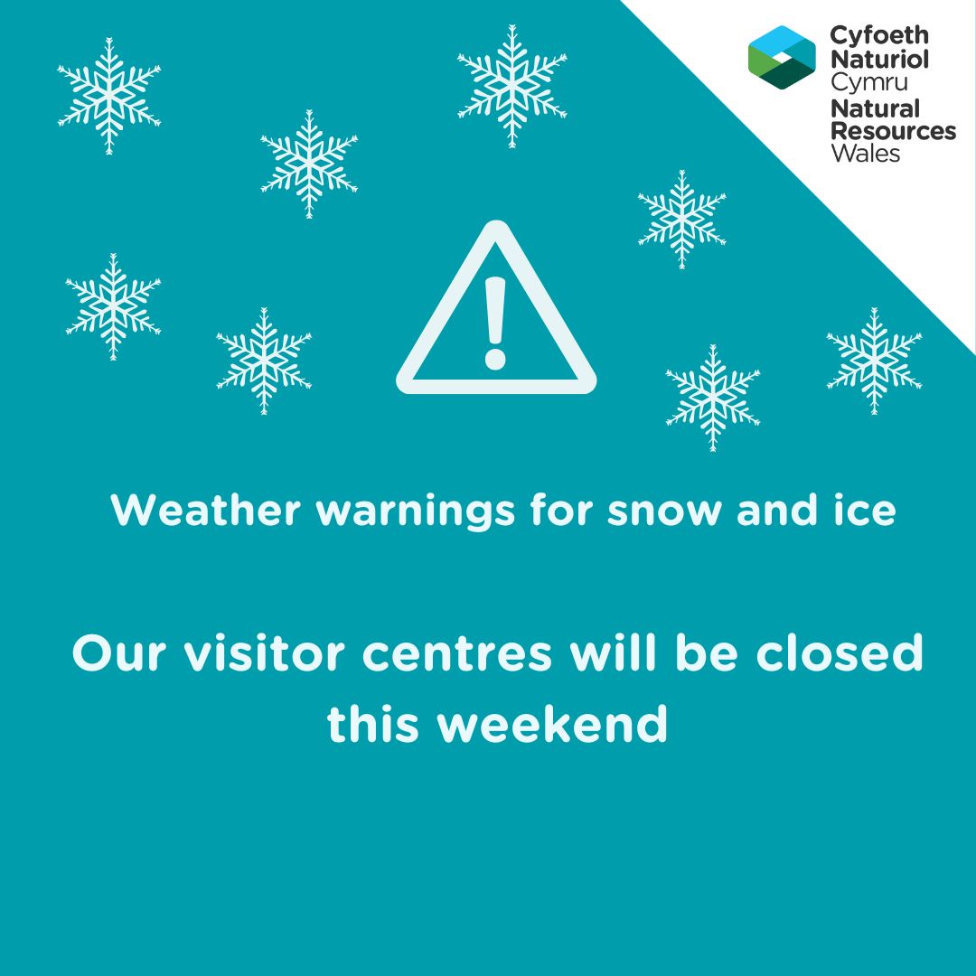 ❄️ ⚠️ With <a href="/metoffice/">Met Office</a> weather warnings for snow and ice in place for Wales this weekend, we have taken the decision to close our visitor centres at Coed y Brenin, Bwlch Nant Yr Arian and Ynyslas on Saturday and Sunday. 
#StaySafe.