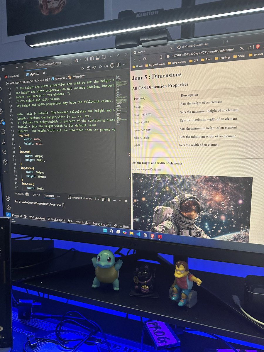 dereal_ismael's tweet image. Jour 05/30 : Propriétés de dimensionnement dans CSS
Chaque jour, je partage un concept essentiel du CSS dans mon parcours d’apprentissage du CSS 
Aujourd’hui, je vois 
- Les propriétés de dimensionnement : width, height etc
#CSSChallenge #30DaysOfCSS #LearnCSS