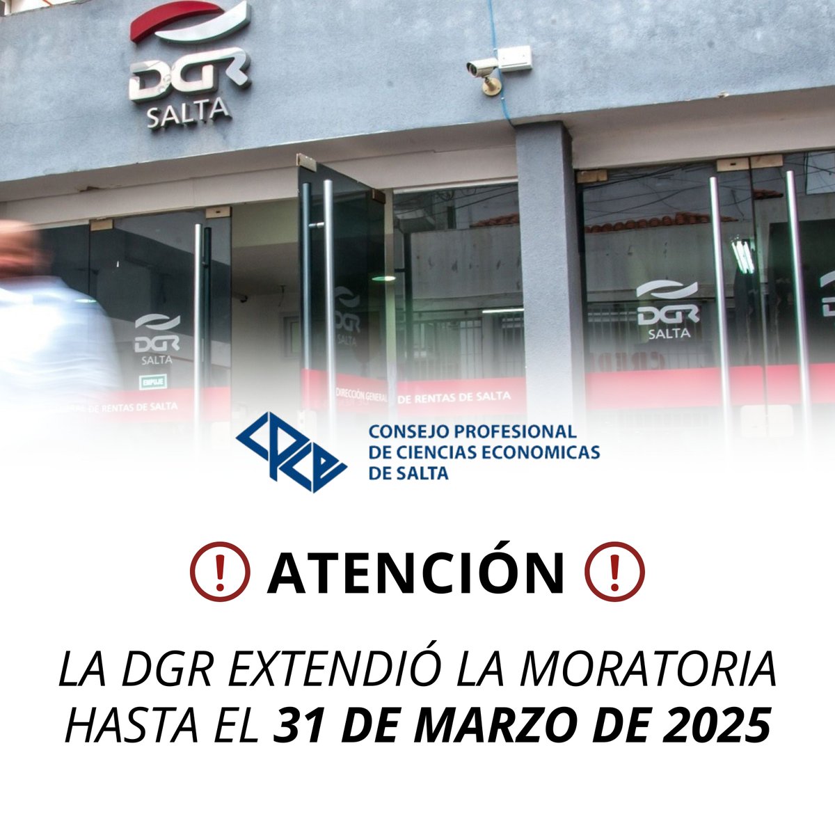 IMPORTANTE❗❗❗

👉 La Dirección General de Rentas extendió la moratoria hasta el 31 de marzo.
A través del convenio firmado con nuestro Consejo, podrás tramitarla en la sede de calle España 1420.