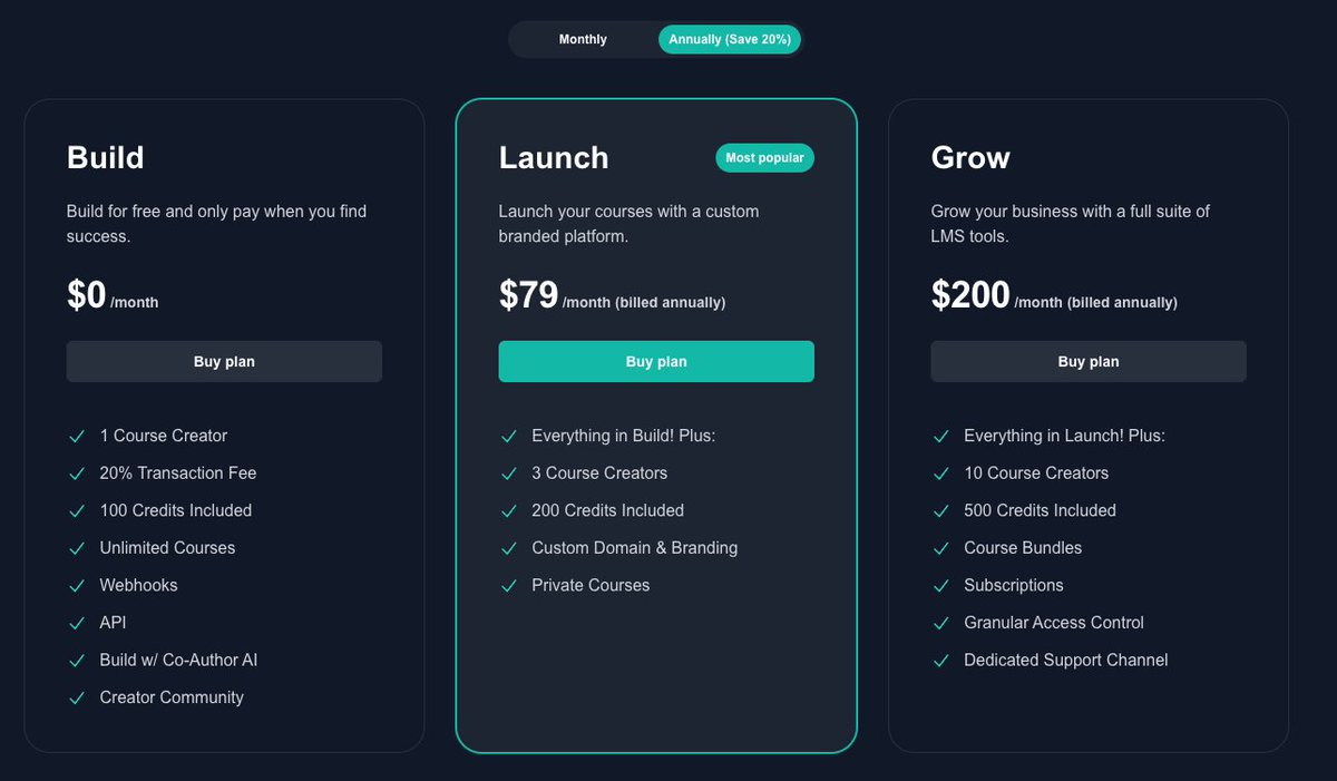 getCourseStack's tweet image. We're excited to announce a new product tier! 🎉
Creators can now sign up for the new Launch plan at $99/month.
New “Launch” Tier:
- Collaborate on courses with 3 creator seats
- Launch your business with your own branding and domain
- Host workshops and trainings with private…