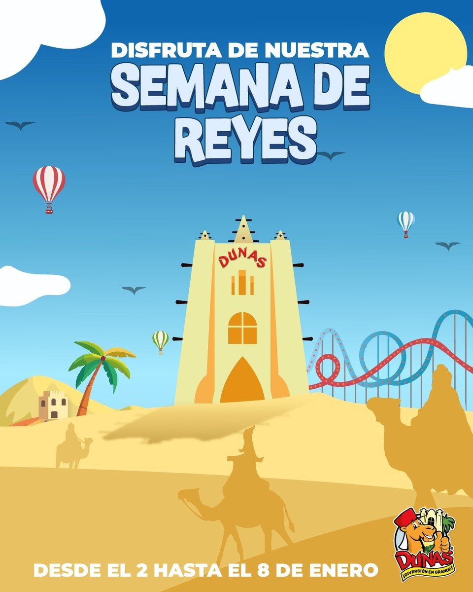 webnotitarde's tweet photo. #Publicidad | 👑 ¡Vive la magia de la Semana de Reyes en Parque Dunas! 👑
Del 2 al 8 de enero, disfruta de atracciones, diversión en GRANDE y momentos inolvidables para toda la familia. 🫶🏻
¡Te esperamos!🎊
#semanadereyes #parquedunas #diversiónengrande https://t.co/A3LXdQ0ZwC