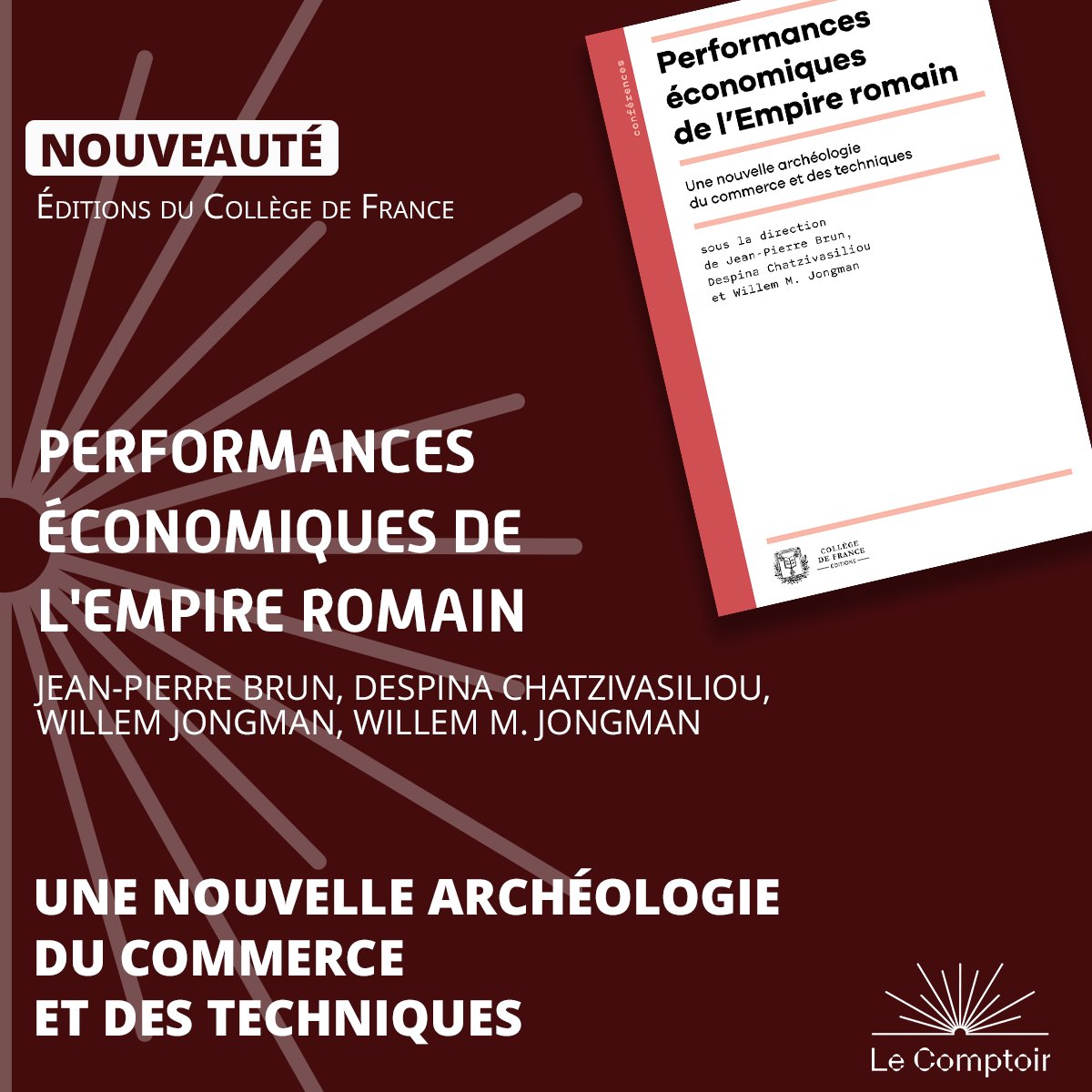 Le Comptoir des presses d'universités (@lcdpu) on Twitter photo Nouveau 📚
Performances économiques de l'Empire romain, <a href="/EditionsCdF/">Éditions du Collège de France</a>
A partir de nouvelles données archéologiques, ce livre montre que les romains commerçaient largement et que leur production impliquait d'énormes innovations technologiques.
👉Le livre: lcdpu.fr/books/9B6DB920… Nouveau 📚
Performances économiques de l'Empire romain, <a href="/EditionsCdF/">Éditions du Collège de France</a>
A partir de nouvelles données archéologiques, ce livre montre que les romains commerçaient largement et que leur production impliquait d'énormes innovations technologiques.
👉Le livre: lcdpu.fr/books/9B6DB920…