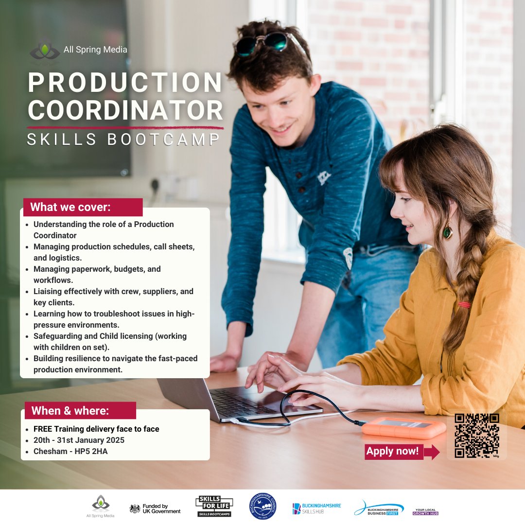 UKScreenAlln's tweet image. #IndustryNews: Applications are now open for @AllSpringMedia&apos;s Production Coordinator Skills Bootcamp. This free training is designed to help professionals step up in their careers in #Film and #HETV production coordination.

See details and apply here: bit.ly/4g66sQL