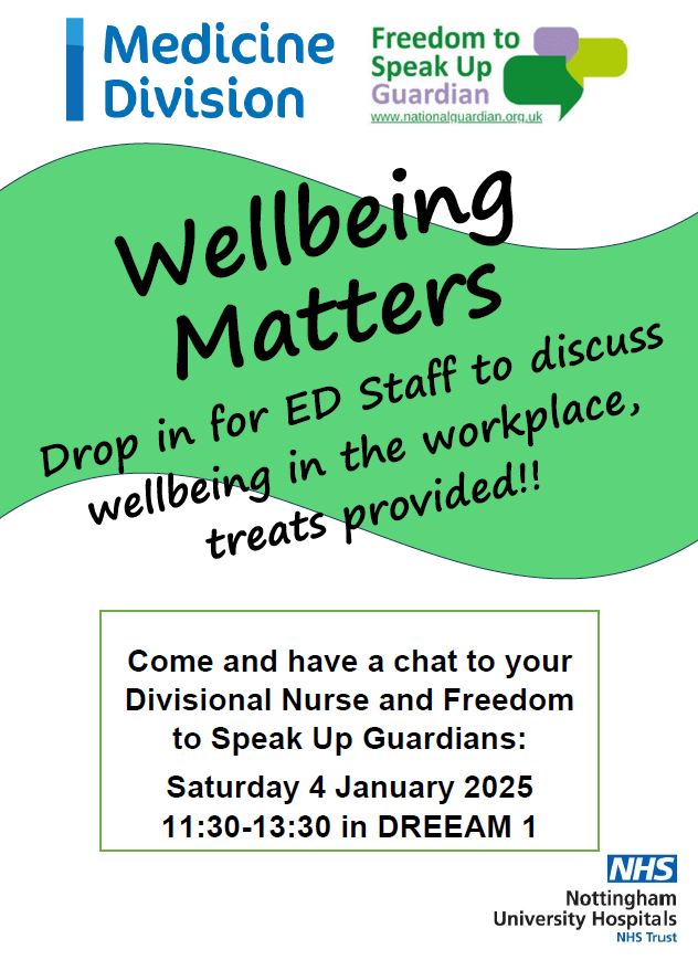 NUH Medicine (@nuhmedicine) on Twitter photo Our Divisional Nurse <a href="/VictoriaFensome/">Victoria Fensome</a> and <a href="/SpeakupNUH/">NUH Freedom to Speak Up</a> team will be holding another listening session for <a href="/teamEDnuh/">teamEDnuh</a> tomorrow 4 Jan 11:30-13:30. Come along to talk about wellbeing or any concerns you have, treats provided! <a href="/EDNUH_wellbeing/">TeamEDNUH Well-being Team</a> Our Divisional Nurse <a href="/VictoriaFensome/">Victoria Fensome</a> and <a href="/SpeakupNUH/">NUH Freedom to Speak Up</a> team will be holding another listening session for <a href="/teamEDnuh/">teamEDnuh</a> tomorrow 4 Jan 11:30-13:30. Come along to talk about wellbeing or any concerns you have, treats provided! <a href="/EDNUH_wellbeing/">TeamEDNUH Well-being Team</a>