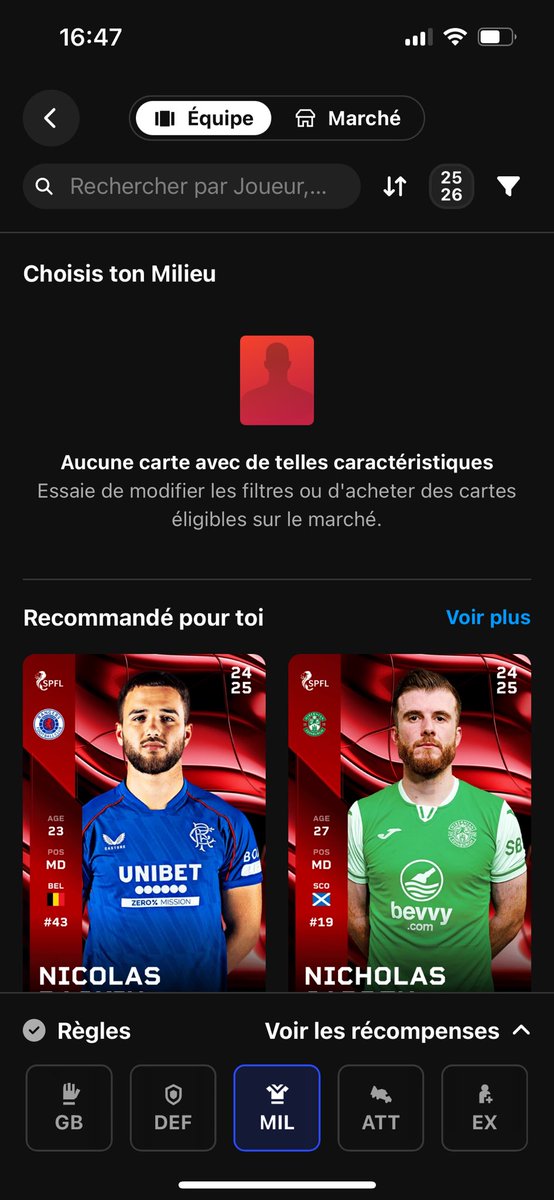 cst_val's tweet photo. @soraresupport @Sorare Mes joueurs apparaissent dans les matchs à jouer de la game week mais une fois dans la création d'équipe ils ne sont plus disponible sans aucune raison ! https://t.co/bmXOiPpsJF