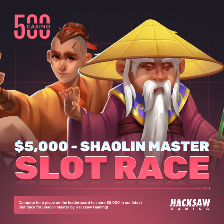 Interfejs 500 Casino pokazujący opcje bonusowe