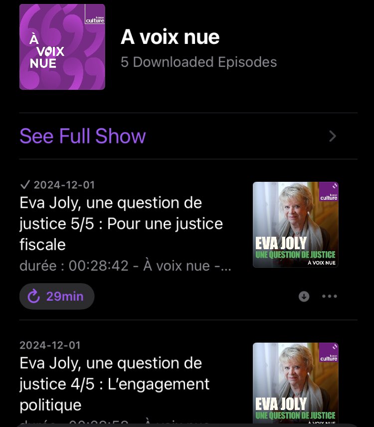 La première fois que j ai voté, c’était pour elle.
Je reste impressionné par la droiture d’<a href="/EvaJoly/">Eva Joly</a>, ses combats contre la corruption et la criminalité financière.

📻en 5 épisodes <a href="/AVOIXNUE_FC/">A VOIX NUE</a> retour sur son parcours, les affaires Elf, Roland Dumas…

radiofrance.fr/franceculture/…