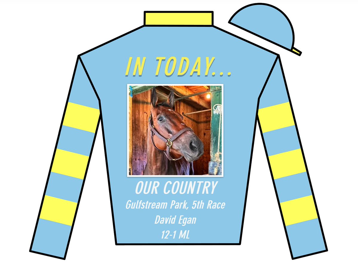 Little Blue Bird Stables (@lbbstables) on Twitter photo We kick off our 2025 racing season with our big boy, OUR COUNTRY, tackling the turf in the 5th race at <a href="/GulfstreamPark/">Gulfstream Park</a>. We have David Egan back aboard. Best of luck to all of our Partners & racing team! We kick off our 2025 racing season with our big boy, OUR COUNTRY, tackling the turf in the 5th race at <a href="/GulfstreamPark/">Gulfstream Park</a>. We have David Egan back aboard. Best of luck to all of our Partners & racing team!