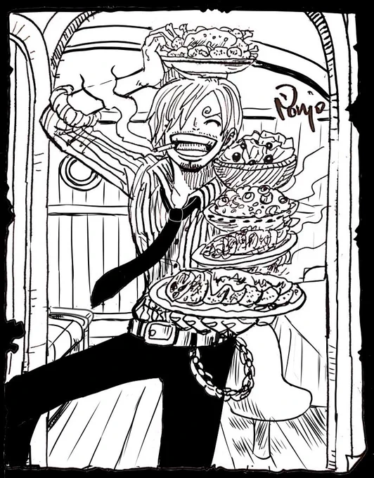 サンジ『飯の時間だ』
#ワンピース #onepiece #sanji 