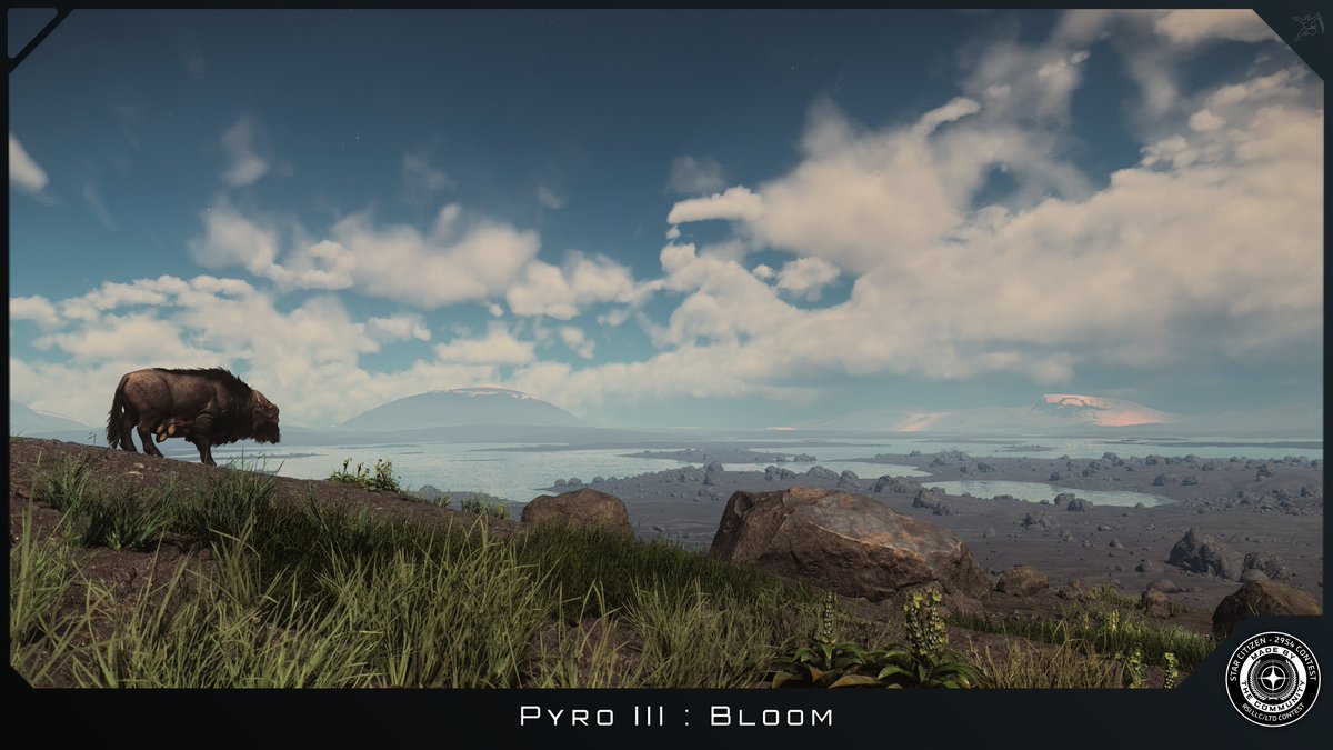 I barely finished my 12 shots for <a href="/RobertsSpaceInd/">Star Citizen</a>'s #StarCitizen "Beauty of Pyro #Screenshot Contest" in time. A difficult challenge: time &amp; effort in finding unique compositions for the 12 locations without ReShade or post-processing.
Hub: robertsspaceindustries.com/community-hub/…