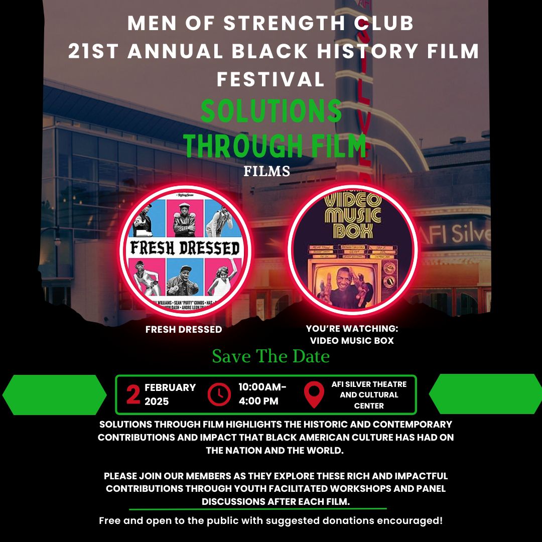 The Men of Strength (MOST) Club would like to invite you to join us as we celebrate the oldest Black History month film festival in the DMV! The 21st Annual Black History Month Film Festival; Solutions Through Film. eventbrite.com/e/111042318864…