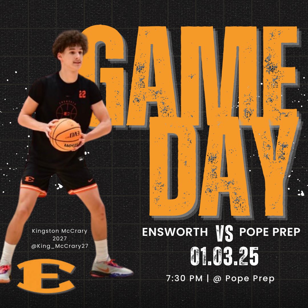 Game day • vs Pope Prep • 7:30pm
<a href="/theofficial_hub/">The Official Hub</a> <a href="/PrepHoopsTN/">Prep Hoops Tennessee</a> <a href="/615Preps/">615 Preps</a> <a href="/Ensworth_Hoops/">Ensworth Boys’ Basketball</a> <a href="/RichMcCrary/">Rich McCrary</a> <a href="/KaraClineMc/">Kara Cline-McCrary</a>