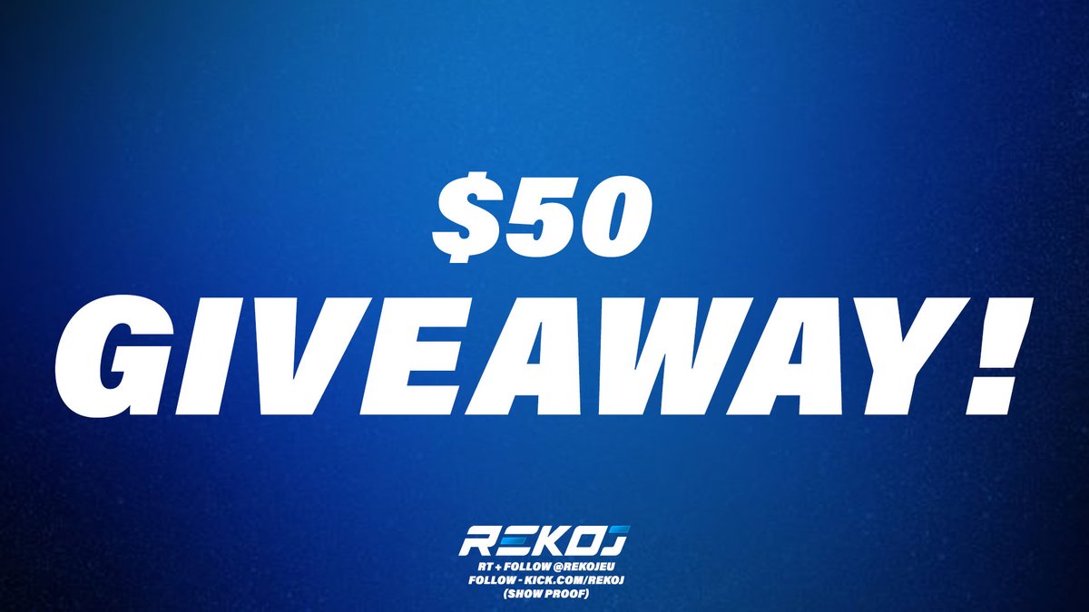 rekojeu's tweet photo. 💰 $50 GIVEAWAY 💰

1. Follow @rekojeu ✅
2. Follow https://t.co/6G60wK9oO6 (show proof) ✅
3. Retweet + Tag one friend ✅

Ends 2025-01-25

#Giveaways #Crypto #Ethereum #BTC #XRP #streamer https://t.co/YTa7YU9Qe9