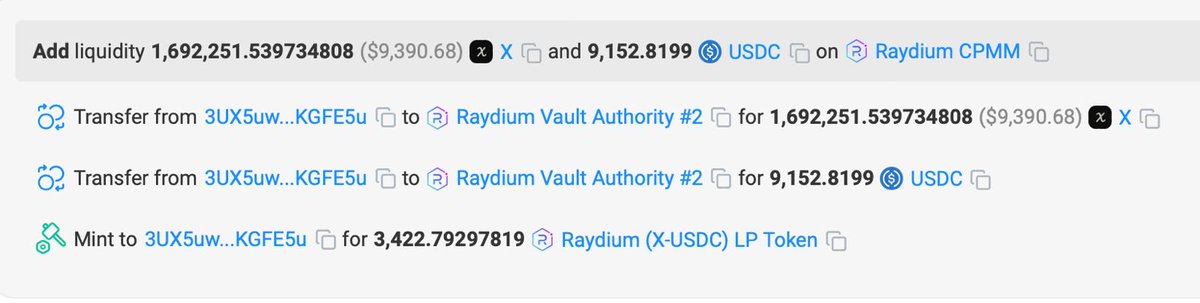 We just used 50% (around $18.2k in $SOL) of the fee generated from $AM liquidity pool on <a href="/MeteoraAG/">Meteora</a> to:

-Buyback 1.6M $X tokens
-Add liquidity to $X

The recurring buyback boosts $X liquidity and creates a stronger floor.

More projects = More $X buybacks + Deeper liquidity