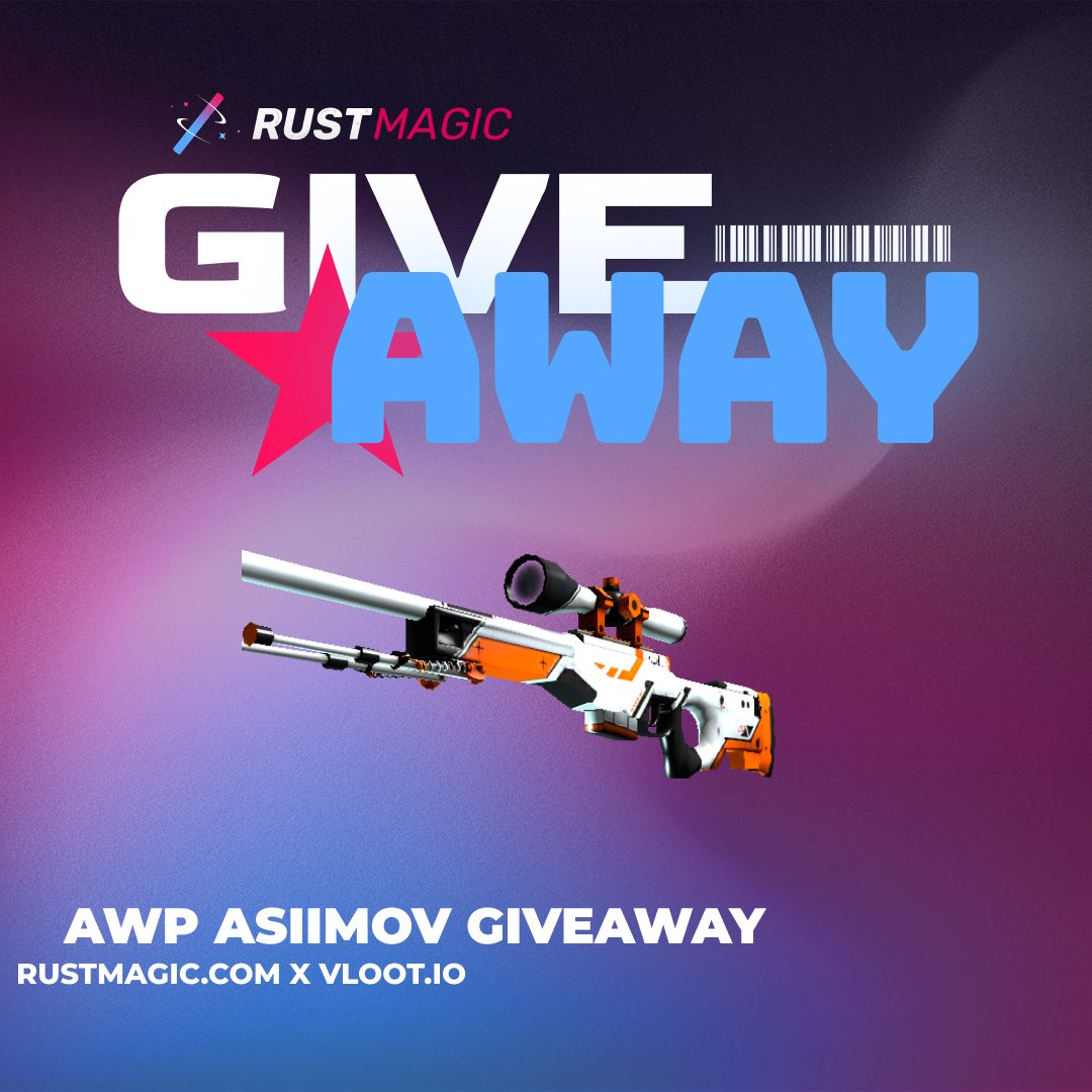 vloot_io's tweet image. CSGO / CS2 AWP Asiimov Giveaway ($100) 🎁

✅ Follow @RustMagicCom &amp;amp; @vloot_io
✅ Like, Retweet and Tag 1 friend

Winner drawn in 10 days, good luck 🥰