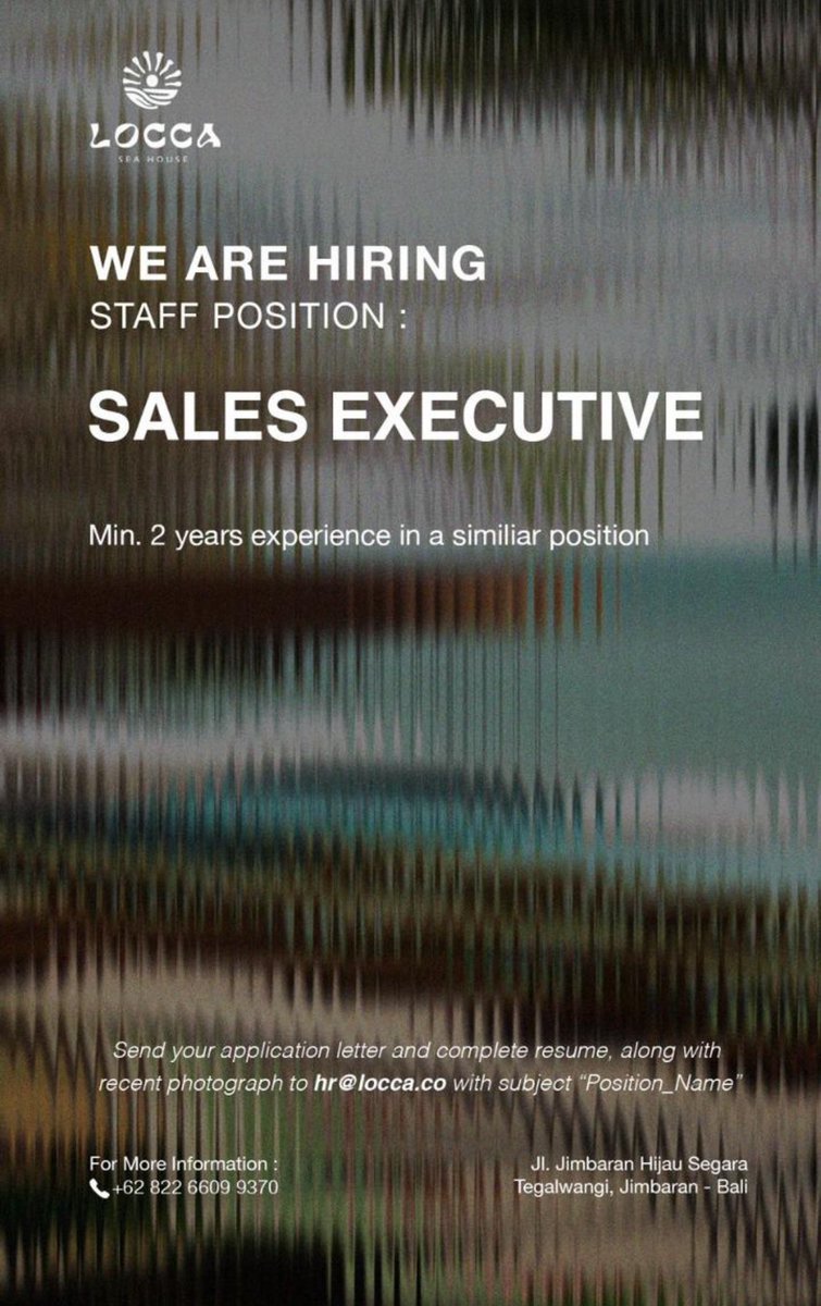 ‼️Info loker nihh ‼️ 
Domisili Bali.,
Valid yaaa, manager nya langsung yang kasih info 😊

Dm aja yang mau tanya” nanti bisa aku hubungkan dengan manager hotel nya 😊