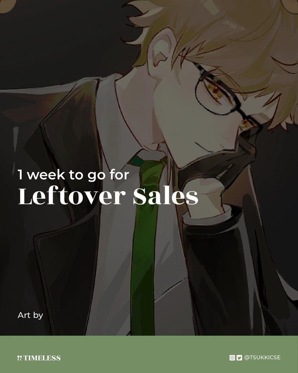 🦖 1 Week to go for Leftover Sales 🦖

The museum's closing up shop soon! Get your kit and merch before the gift shop closes. 

📷tsukkicse-local.company.site
📷 tsukkicse-mail.company.site 

#TsukkiCSE2024