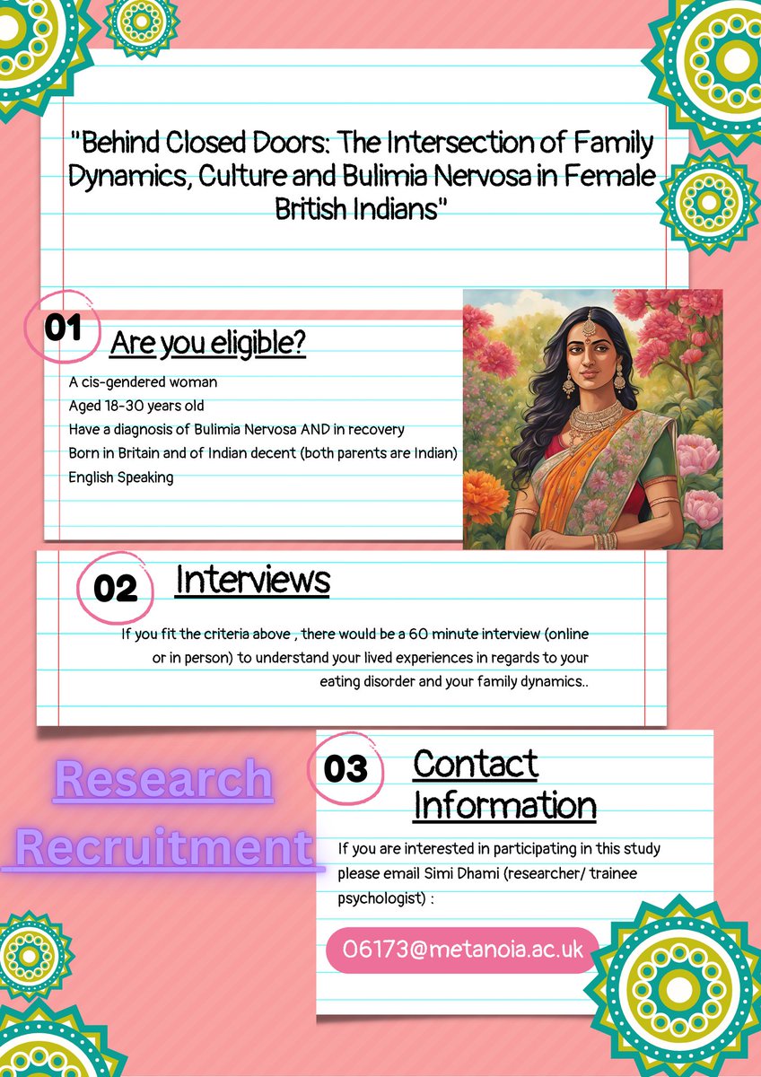 Please contact the researcher on the email below if you or anyone you know is eligible and interested in taking part in this research.