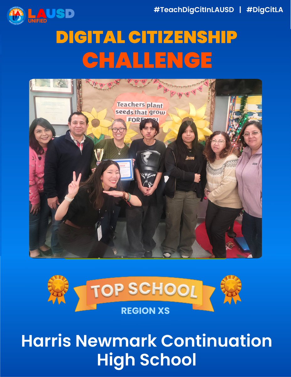Instructional Technology Initiative (@iti_lausd) on Twitter photo Join us in congratulating <a href="/laschoolsVAEOS/">LAUSD Virtual Academy and Ed Options Schools</a>'s <a href="/NewmarkPanthers/">Newmark Panthers</a> for reaching 90%+ Completion of the Mandatory Digital Citizenship Challenge and Responsible Use Policy (RUP)!
#TeachDigCitInLAUSD #DigCitLA #BeyondLimits
Learn more at: lausd.org/digcit Join us in congratulating <a href="/laschoolsVAEOS/">LAUSD Virtual Academy and Ed Options Schools</a>'s <a href="/NewmarkPanthers/">Newmark Panthers</a> for reaching 90%+ Completion of the Mandatory Digital Citizenship Challenge and Responsible Use Policy (RUP)!
#TeachDigCitInLAUSD #DigCitLA #BeyondLimits
Learn more at: lausd.org/digcit