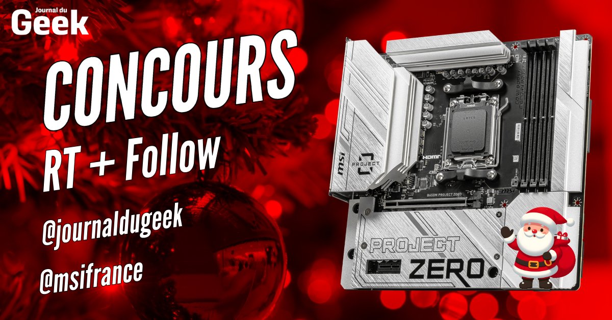 Le Journal du Geek (@journaldugeek) on Twitter photo 🎁#CONCOURS 🎁
En ce début d'année, tentez de gagner une carte mère MSI B650M PROJECT ZERO !
👉RT & Follow @journaldugeek + <a href="/msifrance/">MSI France</a>
👉Plus d'info sur cette CM : fr.msi.com/Motherboard/B6…
🍀🤞🍀 🎁#CONCOURS 🎁
En ce début d'année, tentez de gagner une carte mère MSI B650M PROJECT ZERO !
👉RT & Follow @journaldugeek + <a href="/msifrance/">MSI France</a>
👉Plus d'info sur cette CM : fr.msi.com/Motherboard/B6…
🍀🤞🍀