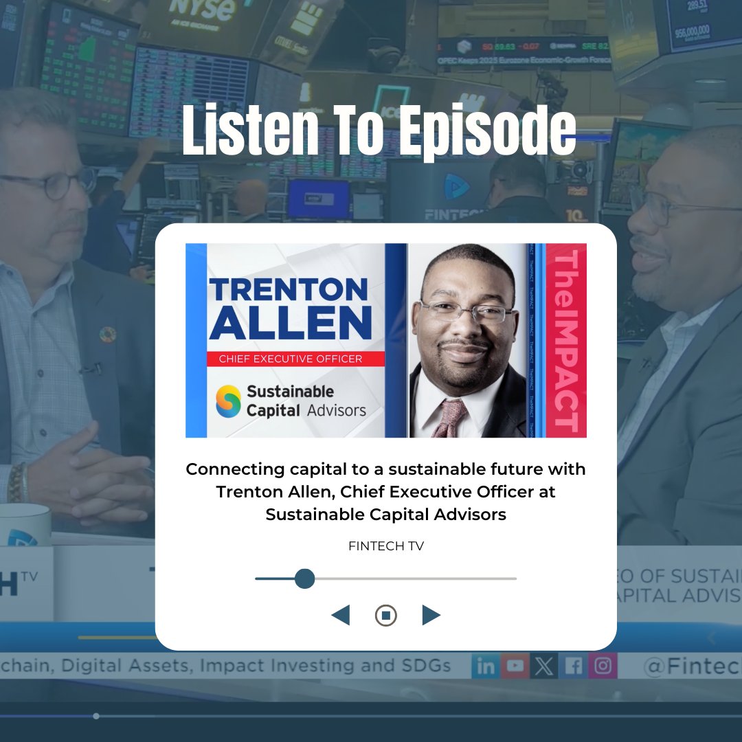 Don’t miss SCA CEO Trenton Allen’s insightful conversation with Jeff Gitterman on sustainable finance and economic impact.  Watch now for expert perspectives!

fintech.tv/News/Detail/89…

#FINTECH #sustainablefinance #innovation