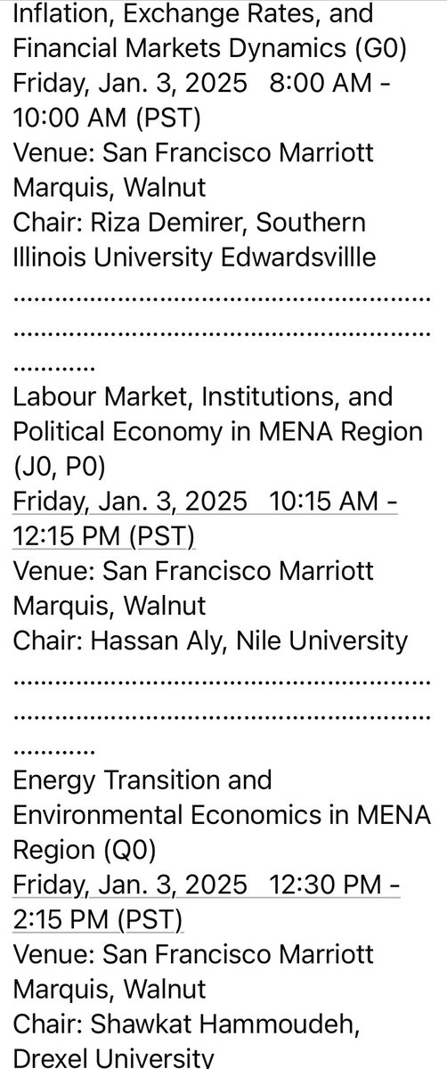 Please join our #MEEA session at #ASSA2025