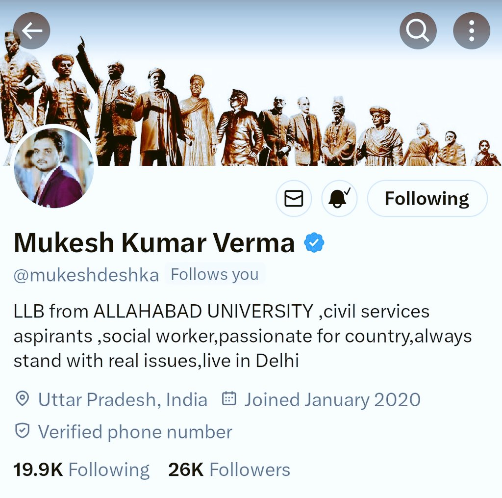 Sunita Pal (@sunitapal1992) on Twitter photo मुकेश कुमार वर्मा जी <a href="/mukeshdeshka/">Mukesh Kumar Verma</a> के 26K फॉलोअर्स पूरे होने पर बहुत - बहुत बधाई हो।
हमें आशा ही नहीं बल्कि पूरा विश्वास है कि आप जिस तरह से छोटे बड़े सभी क्रिएटर को साथ लेके चलते हैं इस हिसाब से जल्द ही आपकी संख्या लाखों में होगी।
एक बार पुनः बधाई हो। मुकेश कुमार वर्मा जी <a href="/mukeshdeshka/">Mukesh Kumar Verma</a> के 26K फॉलोअर्स पूरे होने पर बहुत - बहुत बधाई हो।
हमें आशा ही नहीं बल्कि पूरा विश्वास है कि आप जिस तरह से छोटे बड़े सभी क्रिएटर को साथ लेके चलते हैं इस हिसाब से जल्द ही आपकी संख्या लाखों में होगी।
एक बार पुनः बधाई हो।
