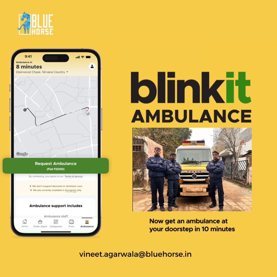 vineetagarwala's tweet image. @letsblinkit  Launches 10-Minute Ambulance Service  

When lives are on the line, every second matters! Blinkit’s 10-minute ambulance service ensures fast, reliable medical help when needed most. 

Why it matters:
- #FasterResponse
- #ReliableNetwork
- #CommunityFirst  
Well done