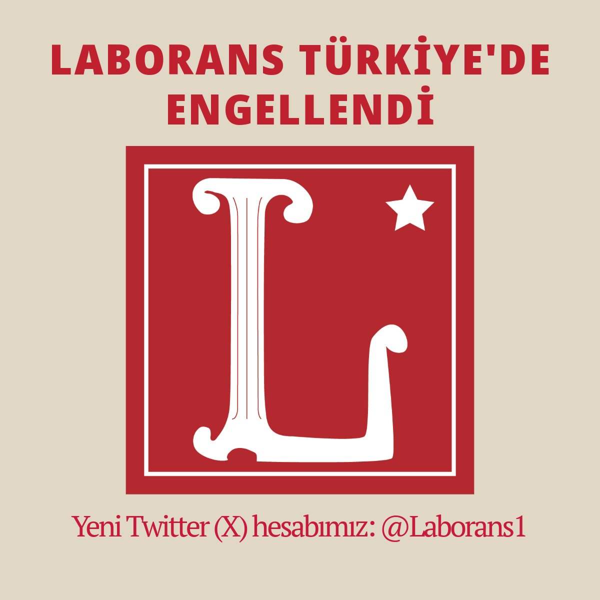 Laborans'a Türkiye'den erişim engeli!

Twitter hesabımıza Türkiye'de erişim engeli getirildi! Yeni Twitter hesabımızı takip edip bu gönderiyi paylaşırak bizimle dayanışma gösterebilirsiniz🚩
