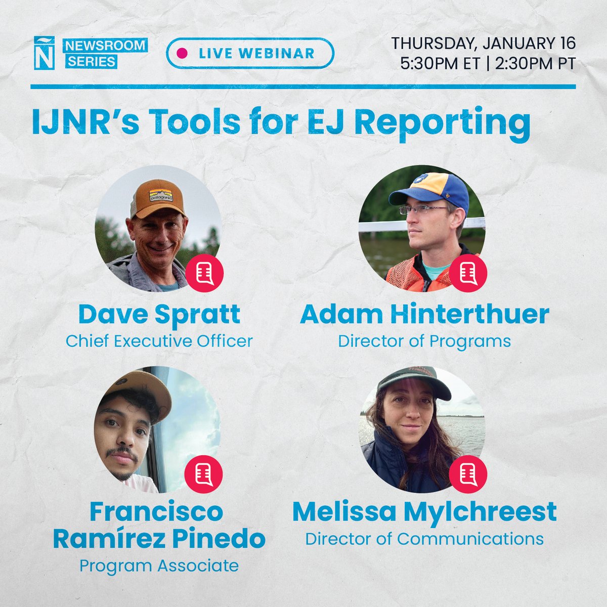 NAHJ (@nahj) on Twitter photo 🌎 Got an environmental justice story that needs funding? Join <a href="/ijnr_connect/">Institute for Journalism & Natural Resources</a>'s Tools for EJ Reporting session to explore opportunities for grants and fellowships that help you uncover environmental injustices. #NAHJTraining
🗓️ Jan. 16 | 5:30 PM ET
RSVP 🔗 nahj.memberclicks.net/newsroomseries… 🌎 Got an environmental justice story that needs funding? Join <a href="/ijnr_connect/">Institute for Journalism & Natural Resources</a>'s Tools for EJ Reporting session to explore opportunities for grants and fellowships that help you uncover environmental injustices. #NAHJTraining
🗓️ Jan. 16 | 5:30 PM ET
RSVP 🔗 nahj.memberclicks.net/newsroomseries…