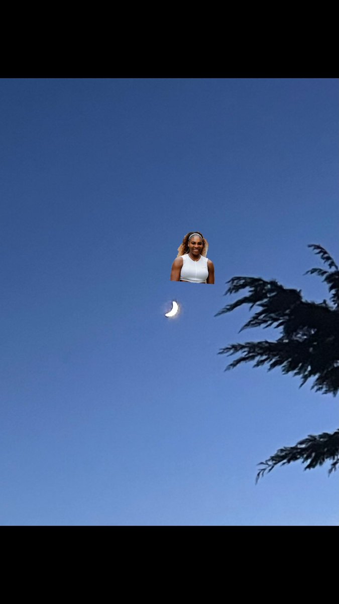 Lots of people reckon it’s Venus above the moon, but I can only see Serena