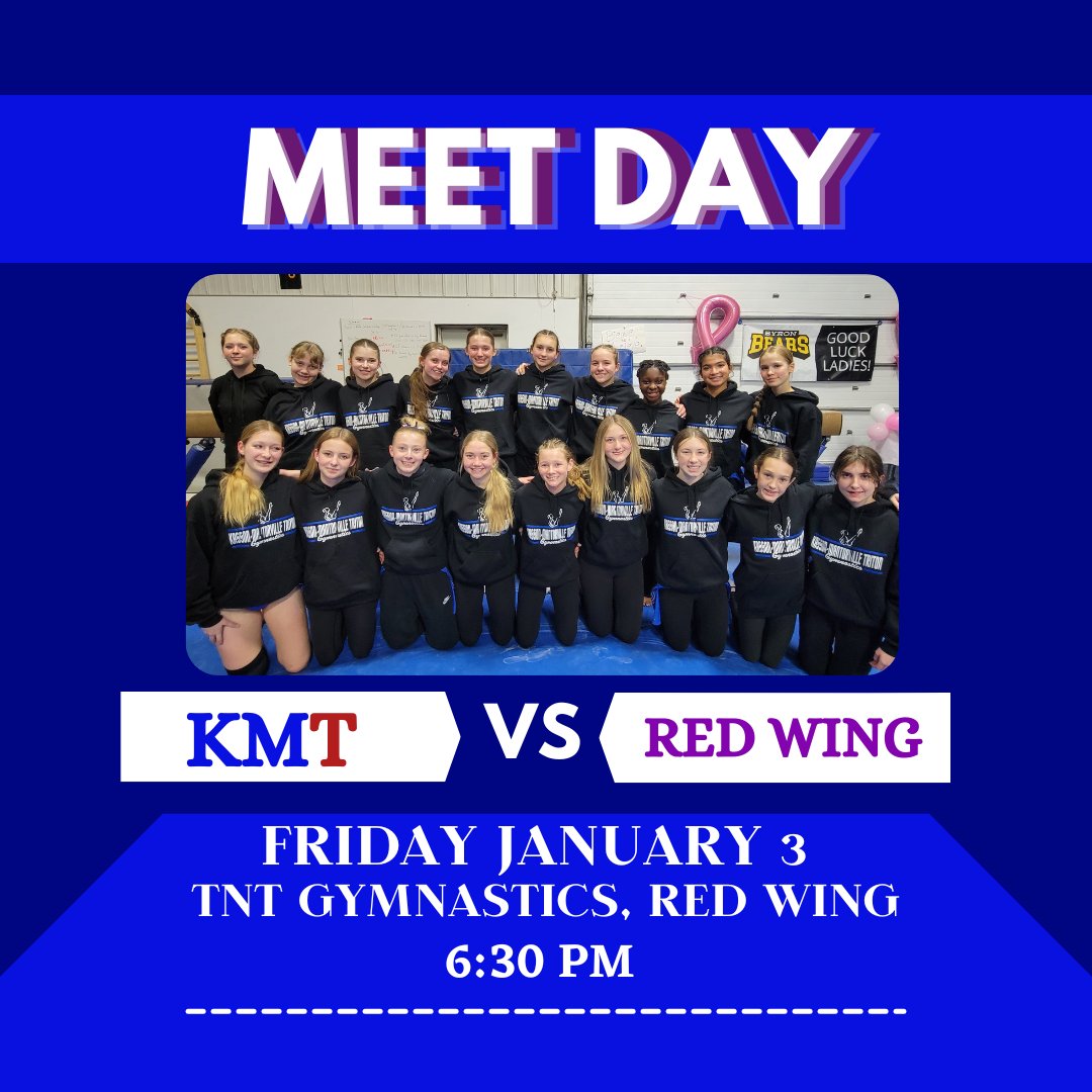 It's Meet Day! Come out to TNT Gymnastics to see us compete against Red Wing!