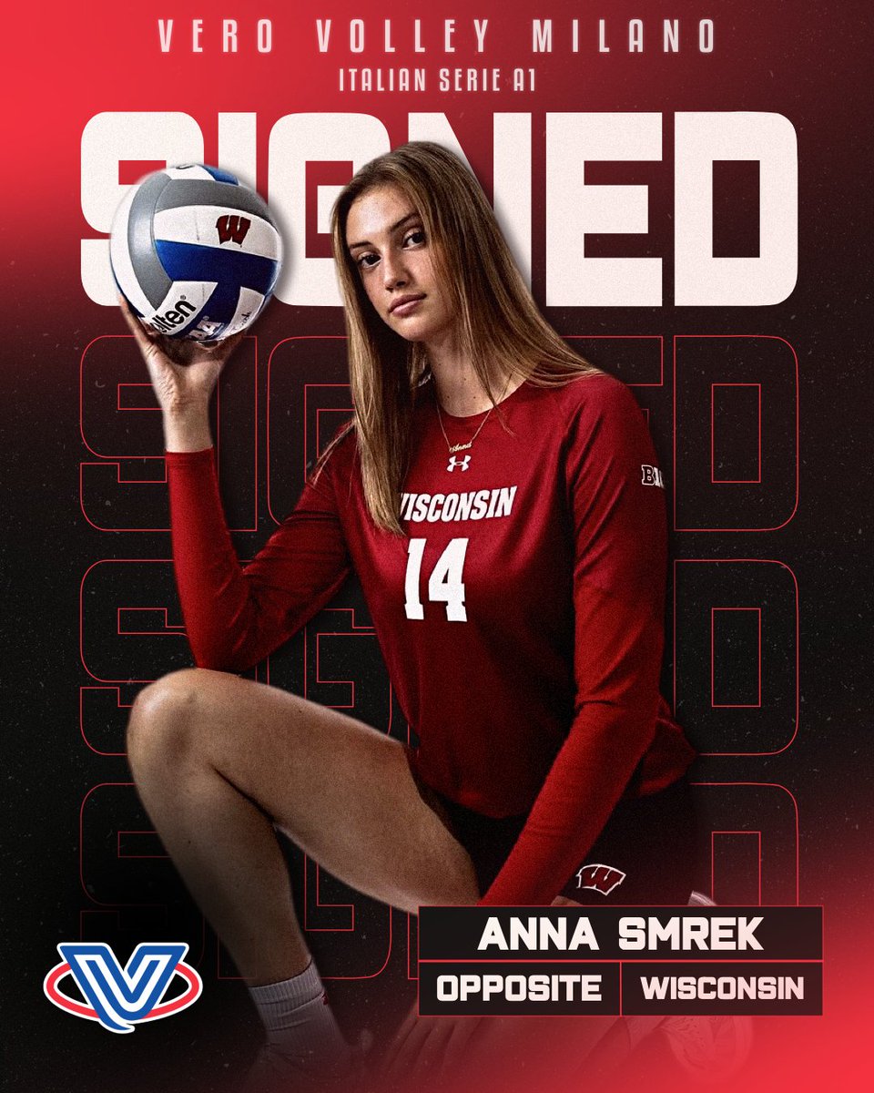 Avid (@avidvolley) on Twitter photo ⒼⓄⒾⓃⒼ ⓅⓇⓄ
Vero Volley Milano 🇮🇹 has announced the signing of <a href="/BadgerVB/">Wisconsin Volleyball</a> alum Anna Smrek 🔥 ⒼⓄⒾⓃⒼ ⓅⓇⓄ
Vero Volley Milano 🇮🇹 has announced the signing of <a href="/BadgerVB/">Wisconsin Volleyball</a> alum Anna Smrek 🔥
