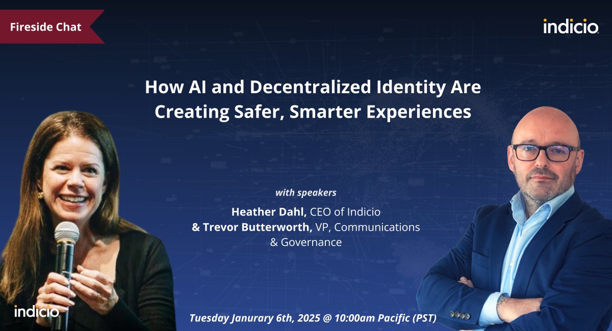 Indicio (@indicioid) on Twitter photo Whether you buy a specific solution or not, #AI will impact your business. The question is how can you be ready?
Join Indicio CEO <a href="/heathercdahl/">Heather C. Dahl</a> and VP of Communications and Governance <a href="/Butterworthy/">Trevor Butterworth</a> for a conversation on how you can be prepared Jan 6.
meetup.com/indicio-identi… Whether you buy a specific solution or not, #AI will impact your business. The question is how can you be ready?
Join Indicio CEO <a href="/heathercdahl/">Heather C. Dahl</a> and VP of Communications and Governance <a href="/Butterworthy/">Trevor Butterworth</a> for a conversation on how you can be prepared Jan 6.
meetup.com/indicio-identi…