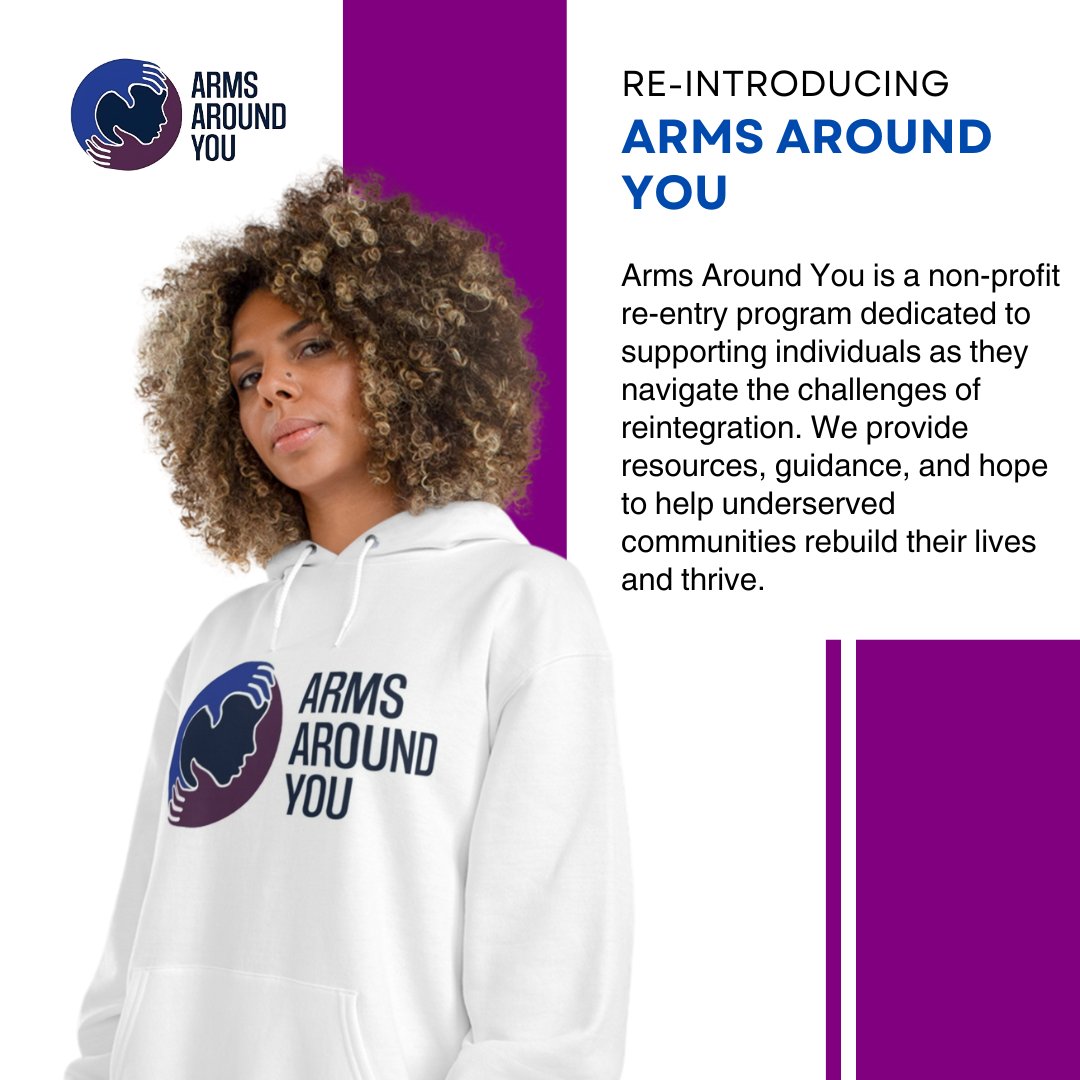 Armsaroundyou1's tweet image. About Us
Arms Around You is a non-profit re-entry program dedicated to supporting individuals as they navigate the challenges of reintegration. We provide resources, guidance, and hope to help underserved communities rebuild their lives and thrive.
#ArmsAroundYou #ReEntryProgram
