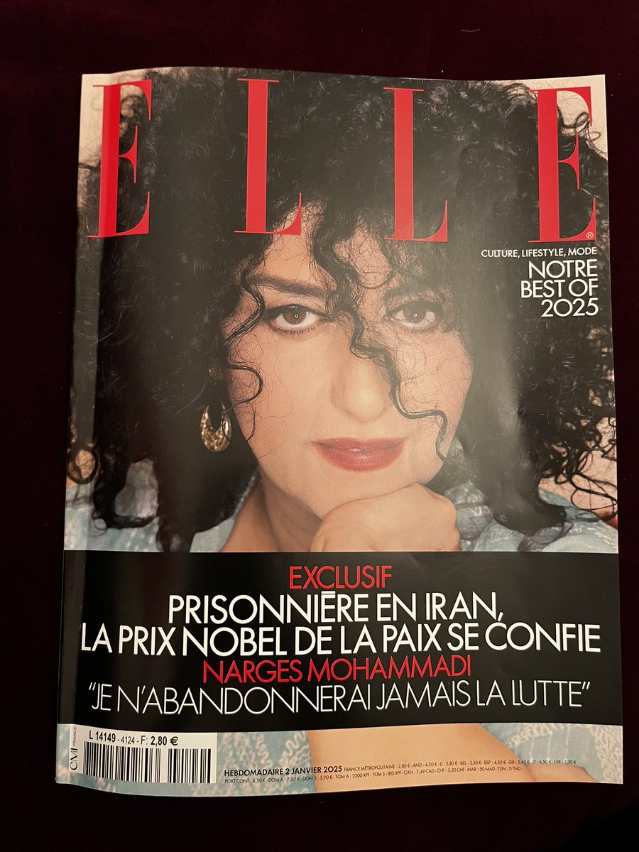 Isabelle Rome (@romeisabelle) on Twitter photo « Chaque fois que je sens en moi la résistance toujours vivante j’éprouve de l’espoir et de la joie »
Condamnée à 13 ans de prison en Iran, frappée, opprimée , <a href="/nargesfnd/">Narges Mohammadi | نرگس محمدی</a> Narges Mohammadi, Prix Nobel de la paix en 2023 a eu le courage de répondre à <a href="/ELLErssfr/">ELLErss</a> alors qu’elle était « Chaque fois que je sens en moi la résistance toujours vivante j’éprouve de l’espoir et de la joie »
Condamnée à 13 ans de prison en Iran, frappée, opprimée , <a href="/nargesfnd/">Narges Mohammadi | نرگس محمدی</a> Narges Mohammadi, Prix Nobel de la paix en 2023 a eu le courage de répondre à <a href="/ELLErssfr/">ELLErss</a> alors qu’elle était