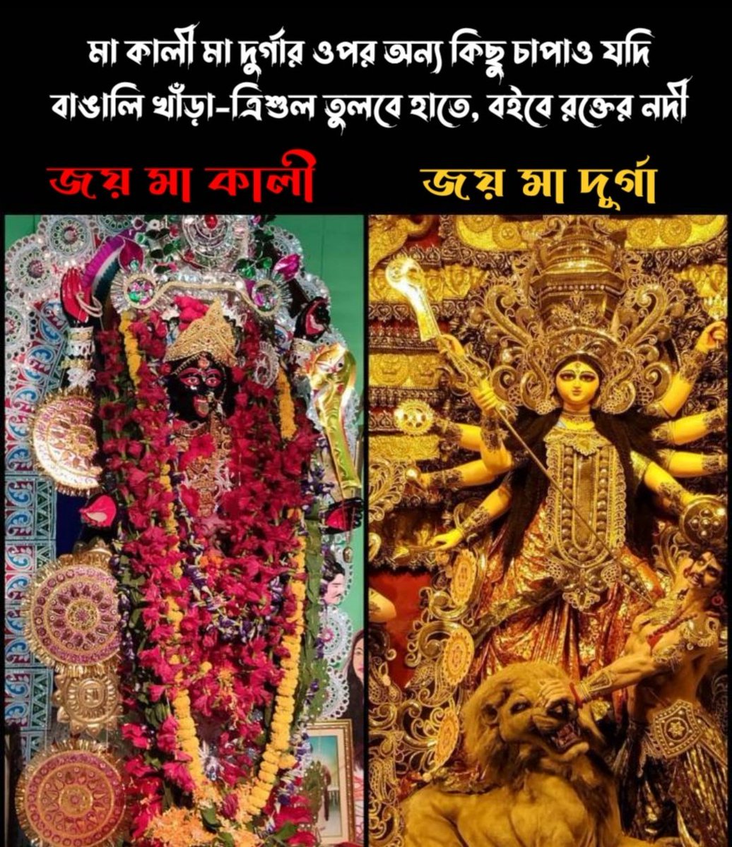 AamiPhoenix's tweet image. জয় মা...🙏🌺☠️
বাঙালিকে জাতীয়তাবাদী চেতনা দে মা!
জয় বাংলা✊🐯