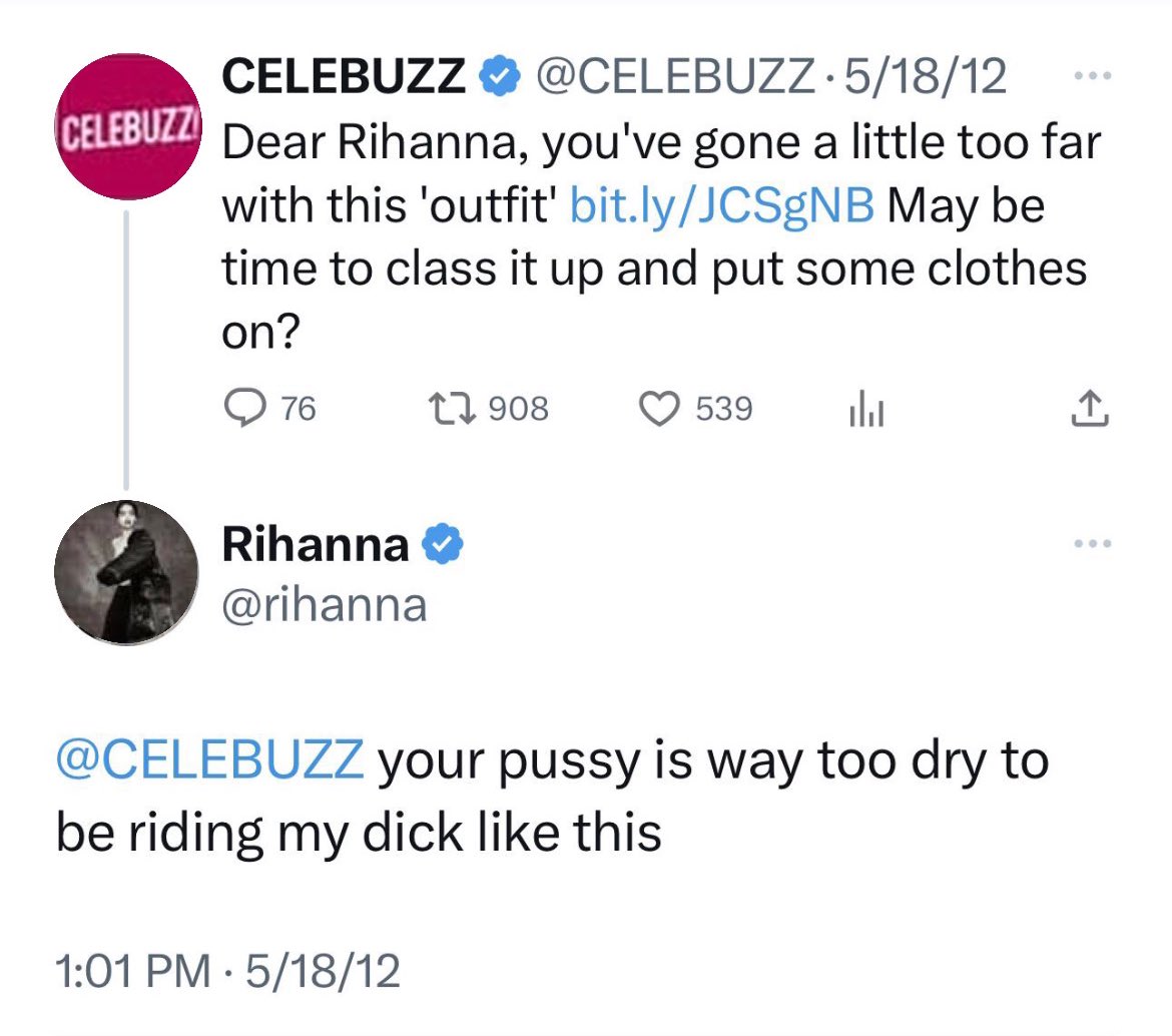 A thread of the most iconic celebrity clap backs 🧵

1. Rihanna